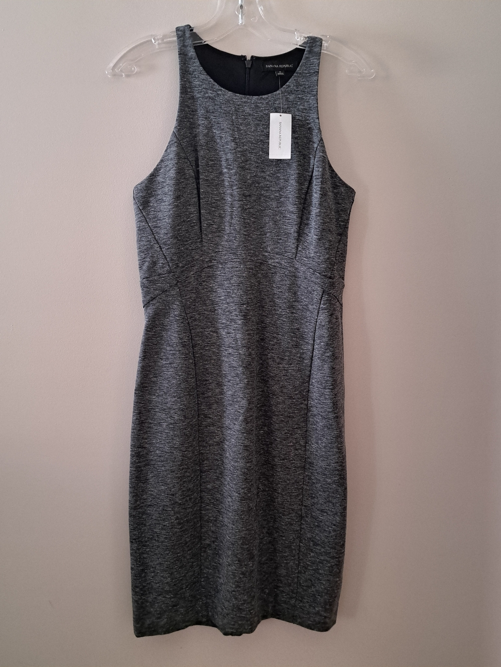 Banana Republic Gray Sleeveless Midi Sheath Dress